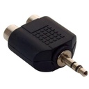 Adaptador de 2 Jack RCA Hembra a Plug 3.5mm Macho, Stereo