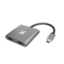 Adaptador Xtech XTC-548 Tipo C a Doble HDMI hembra, cable trenzado 5cm
