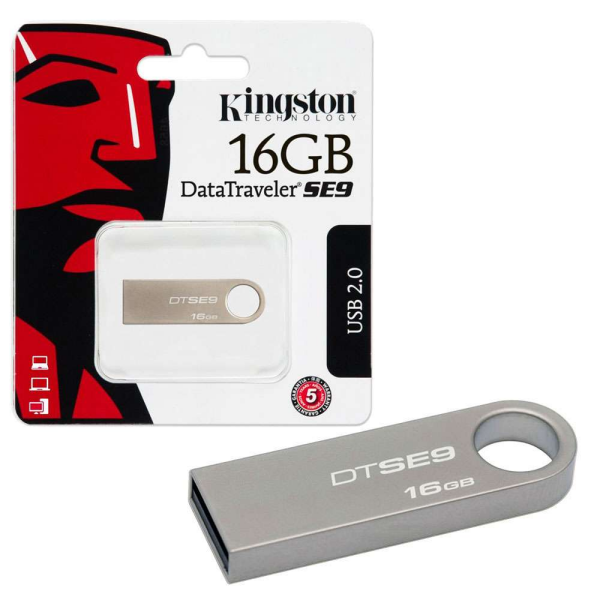 Flash Memory Kingston DataTraveler SE9  16Gb, Usb, 3.1/3.0/2.0, metálico gris 