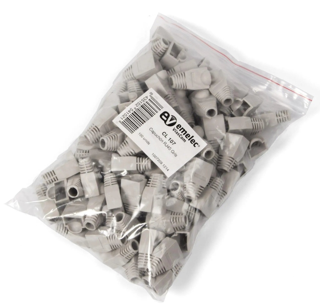 Funda de Protectores para Rj45 100 unidades, color gris (capuchon)