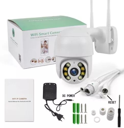 Camara de Seguridad IP66 Exterior, 2 antenas, Impermeable con Audio de Dos Vías, Visión Nocturna, App YI loT