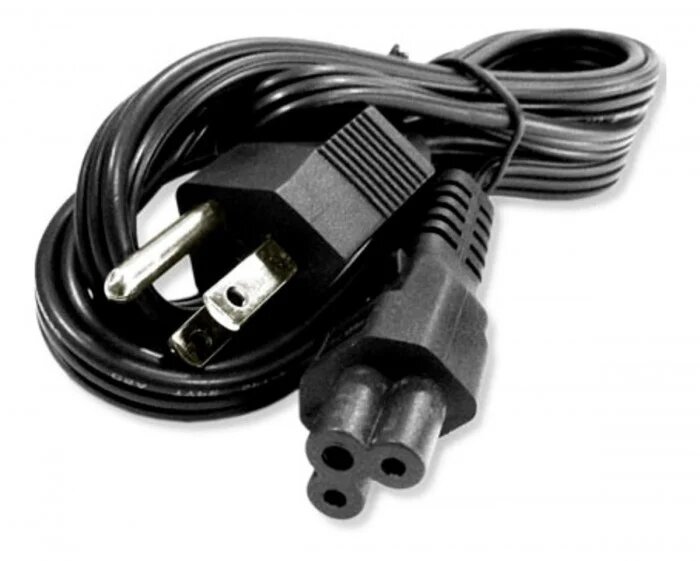 Cable de poder tipo Trébol 3 líneas para cargadores de laptops