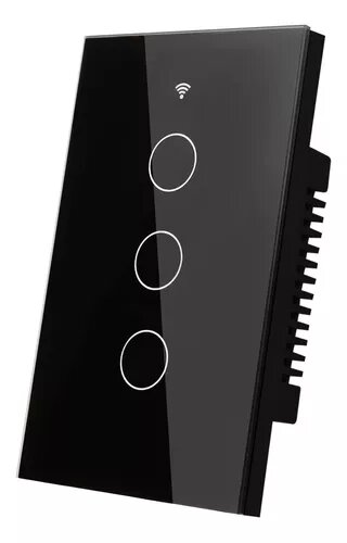 Interruptor Smart Touch Wi-Fi light switch 3 canales sin neutro controlador con Alexa, Google Asistent, Smart Life, incluye capacitor