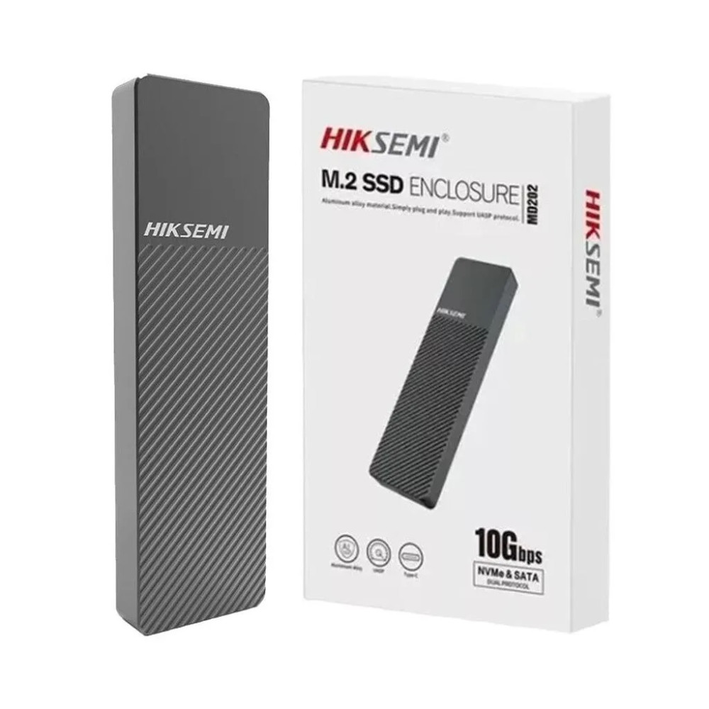Enclosure HikSemi SSD M.2 NVMe y Sata 3, entrada tipo C a USB 3.1 para laptop o Pc