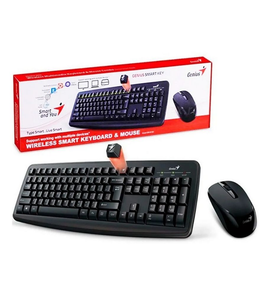 Combo Teclado y Mouse Genius KM-200, negro, USB SP