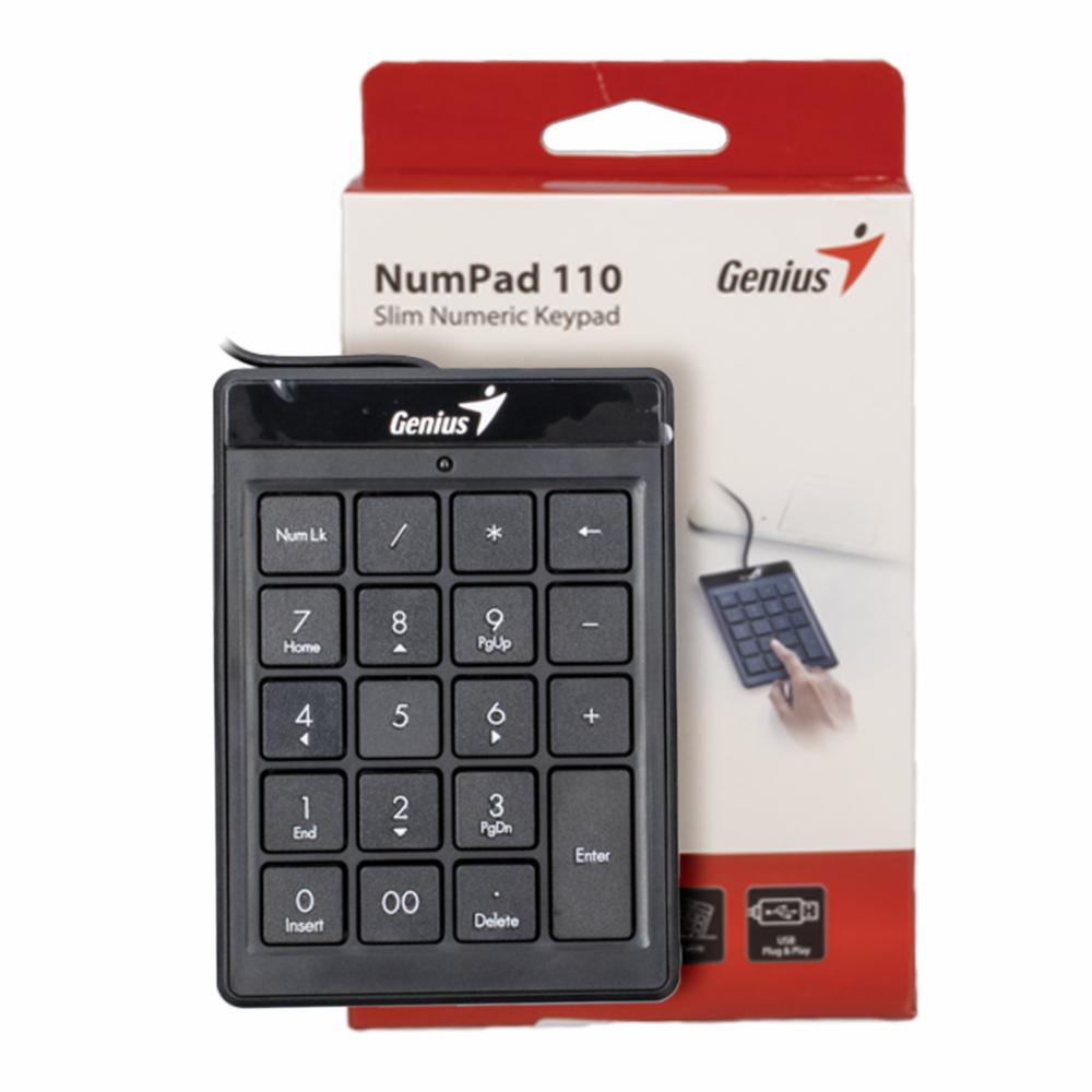 Teclado Numérico Genius NumPad 110 Slim, USB, Plug & Play, compatible: Windows, Linux y Mac, cable 90cm