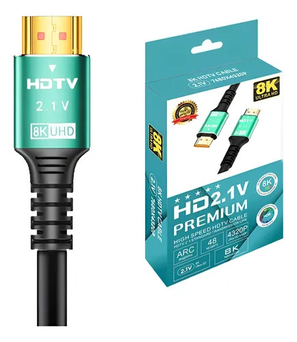 Cable Hdmi a Hdmi HDTV2.1, 8K UHD, Audio, Video, Red, versión: 2.0V