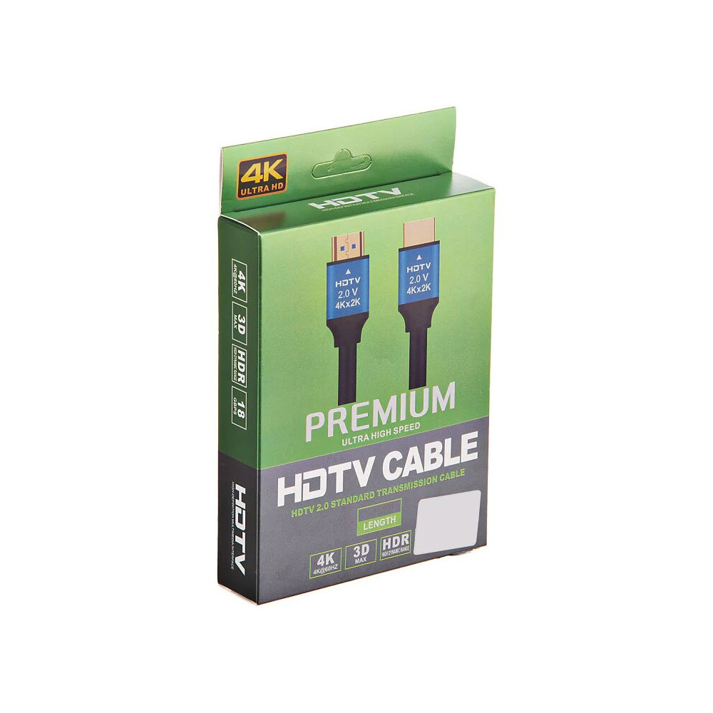 Cable Hdmi a Hdmi HDTV2.0 Premium, 4K 60Hz UHD, Audio, Video versión: 2.0V