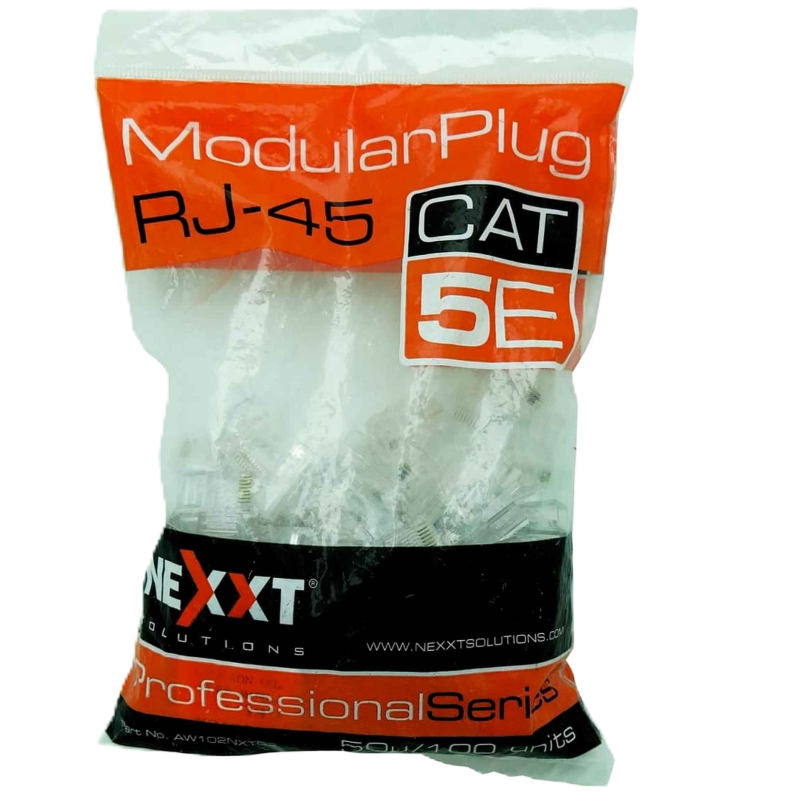 Funda de conectores RJ45 CatE5 NEXXT 50u", 100 unidades, no blindado