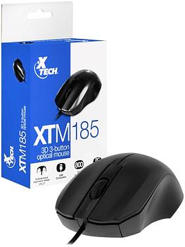 Mouse Xtech XTM-185 Optico USB 3D, 3 botones Ergonomicos 800DPI