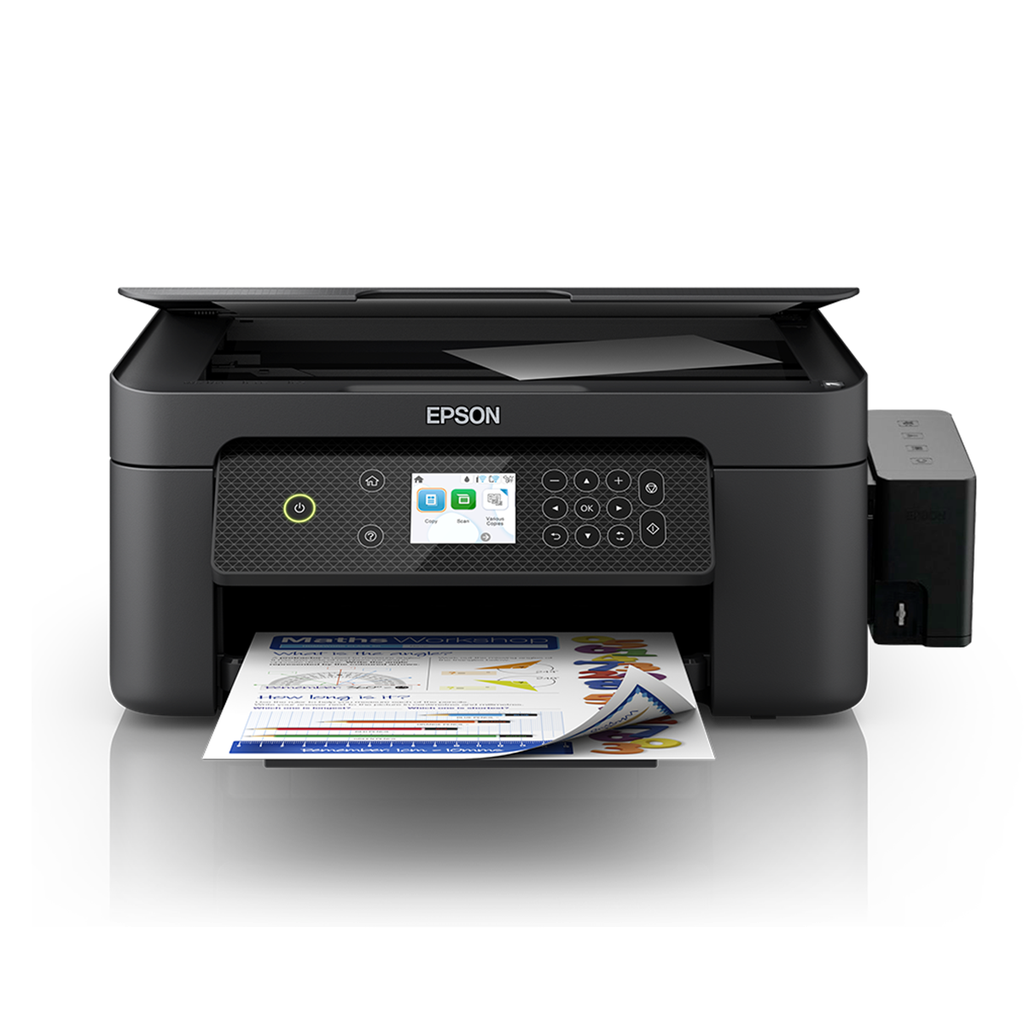 Impresora Epson Expression Home XP-4200: Multifuncion impresora-copiadora-Wifi, USB, Dúplex, app móvil, Panel digital, bandeja posterior hasta 50 paginas, 27 pg/min Monocromo, 15 pg/min Color, Chip Virutal, Nueva con sistema continuo DYE