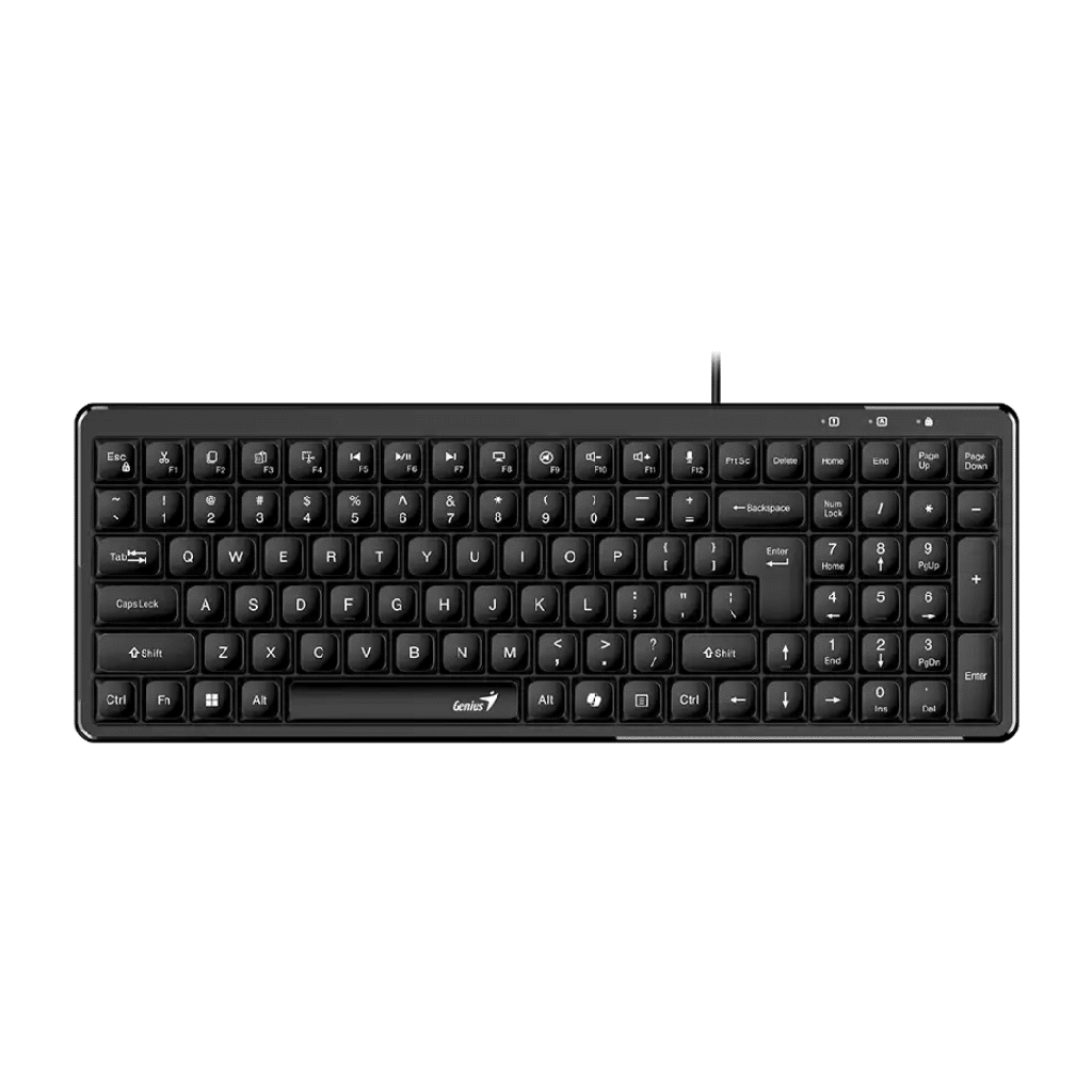 Teclado Genius Luxemate 120, negro USB compacto compatible Win 11, Mac Os X 10.8