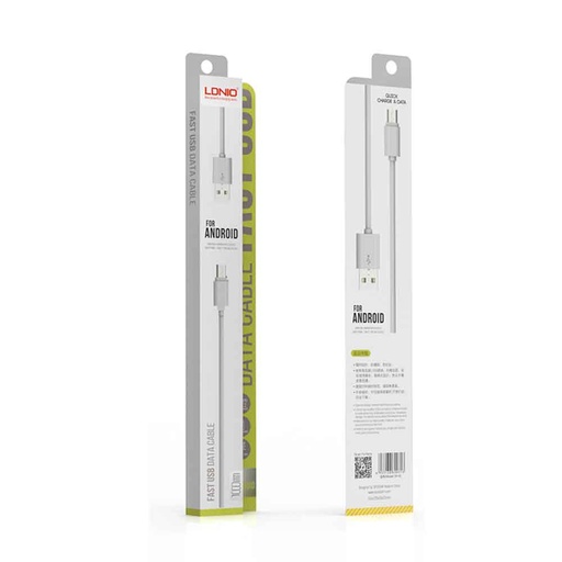 Cable LDNIO SY-03 Tipo V8 / 2.4A / 1Mts / Blanco
