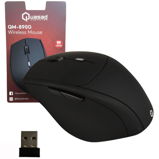 [MOUQUAQM960G] Mouse Quasad QM-890G Wireless Ergonomico, USB / 1600Dpi, color negro