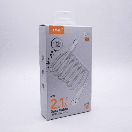 Cable LDNIO LS551 Tipo C / 2.4A / 1Mts / Blanco (copia)