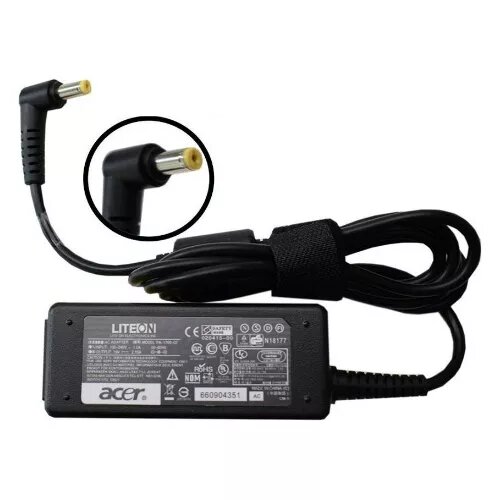 [ACER19V215A30W] Cargador para Laptop Acer 19V/2.15A/30W/Plug 5.5x1.7mm, Plug amarillo HC