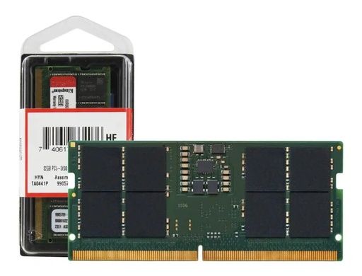 [SODIMMKCP556SS816GB] Memoria Ram So-Dimm Kingston DDR5 16Gb 5600MHz; PC5-38400, CL46, 262 pines,1.1V, KVR56U46BS8-16, sin búfer, No ECC para Laptop