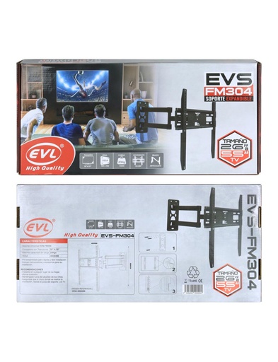 [SOPOREVSFM304] Soporte Expandible EVS-FM503 1 brazo articulado para TV 32-65, carga 66 LBS/±15°, distancia 110mm desde pared