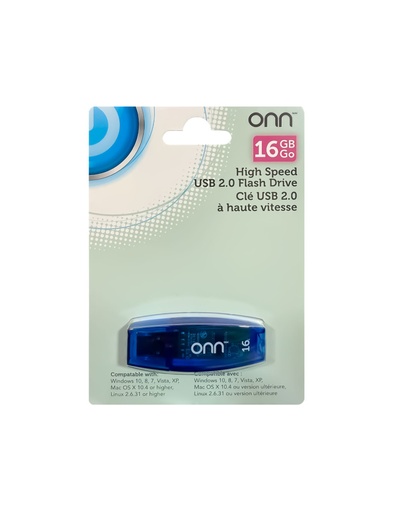 [FSHMRYONNC41016GB] Flash Memory ONN C410 16Gb, Usb, 2.0, azul
