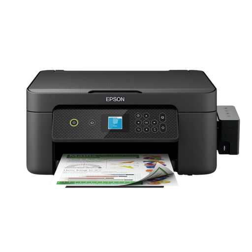 [XP3200+INKTANKDYE] Impresora Epson Expression Home XP-3200: Multifuncion impresora-copiadora-Wifi, USB, Dúplex en impresión, app móvil, Panel digital, bandeja posterior hasta 50 paginas, 27 pg/min Monocromo, 15 pg/min Color, Chip Virutal, Nueva con sistema continuo DYE