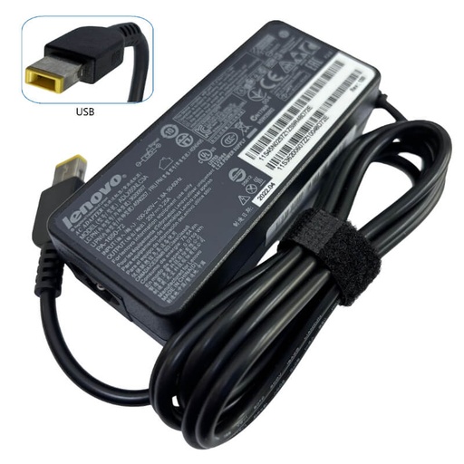 [LVTC20V675A135W] Cargador para Laptop Lenovo USB 20V/3.25A/65W, rectangular amarillo T.original